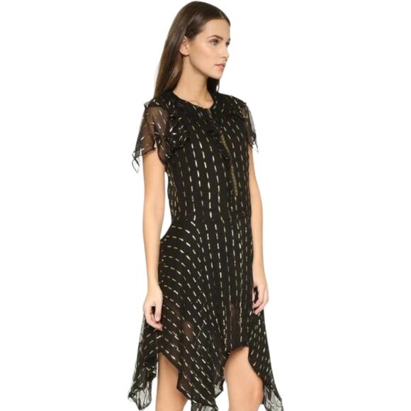 Zadig & Voltaire Rool Shiny Handkerchief Mini Dress Size XS - Picture 1 of 8